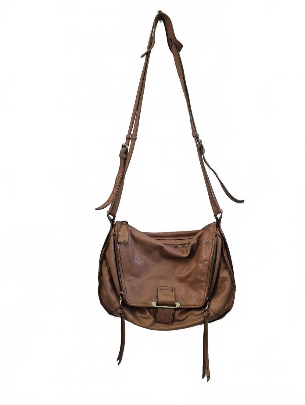 Kooba Genuine Leather Crossbody Shoulder Bag In A Soft Brown/Tan Color